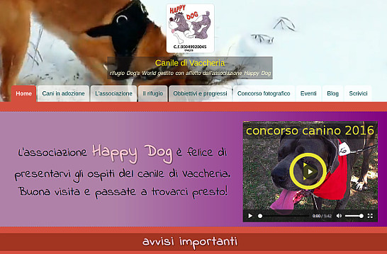 Home page del Canile di Vaccheria